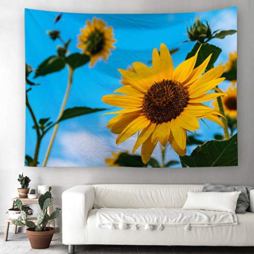 Tapiz de girasoles KnSam de poliester con acabados de alta costura para interiores 5