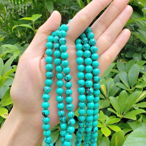 Image of 90pcs Adabele Natural Green Turquoise Howlite Gemstone 4mm (0.16 Inch) Round Beads