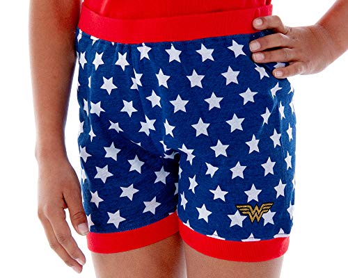 DC Comics Girls Wonder Woman Pajamas WW Logo Tank Top And Shorts 2 Piece Superhero Pajama Set For Girls4