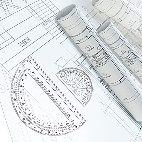180 Grad Winkelmesser, Kunststoff Geometrie Goniometer, Durchsichtig Winkelmessung Messwerkzeug für Schule und Büro, 15cm und 10cm (2 Stück)