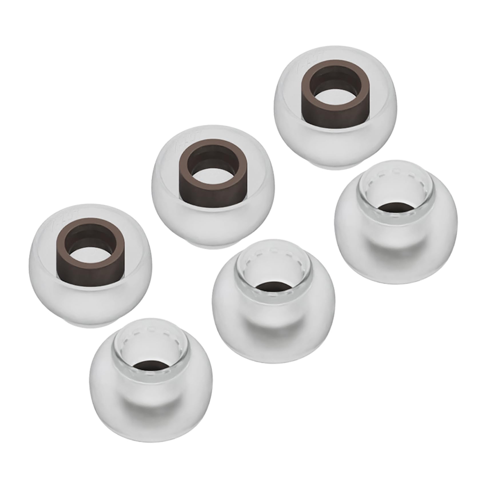 6 PCS/3 Pairs Rubber Eartips TRI Clarion Replacement Silicone Earbuds Tips Noise Isolation 4.5mm- 5.5 mm Inner Nozzle for In Ear Earbud IEM KZ ZS10 PRO, EDX PRO, ZST (Brown,L)
