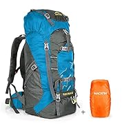 NACATIN Hiking Backpack, 60L Large Rucksack for Men Women, Tear and Water-resistant Ideal for Camping Trekking Travel Outdoor
