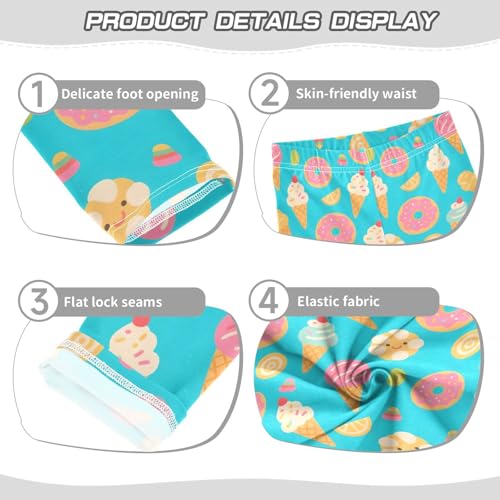 Sweet Ice Cream Donuts Girls Leggings Soft Stretch Workout Yoga Dance Pants for Kids Casual Tights3