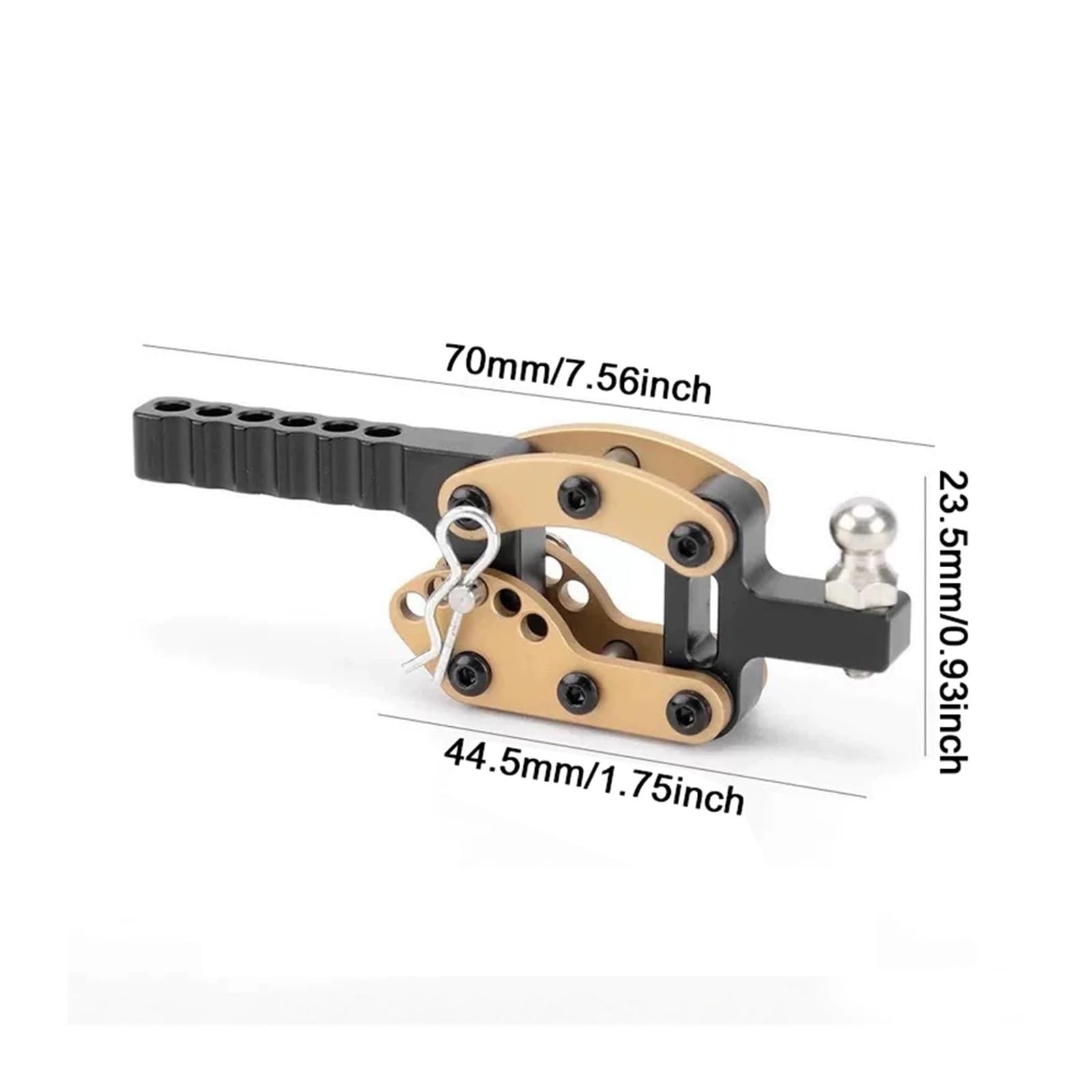 Trailer Hitch Accessories, Metal Adjustable Tow Hook Receiver for 1/10 Crawler TRX4