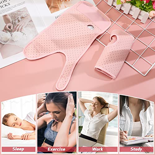 2 Pieces Carpal Tunnel Wrist Braces for Night Wrist Sleep Support Brace Wrist Splint Stabilizer and Hand Brace Cushioned to Help With Carpal Tunnel and Wrist Pain Relief (Breathable Style, Pink) - Thumbnail 4