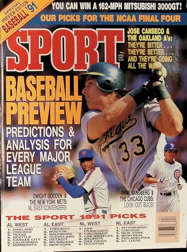 Sport Magazine April 1991 Baseball Preview Jose Canseco A