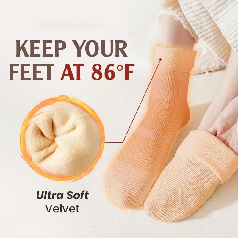 2 Pairs Fleececozy - Ultra Soft Velvet Slim Thermal Socks, Fleece Cozy Socks, Janemore Socks for Women Winter2