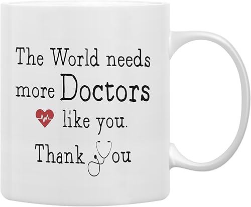 QASHWEY Taza de café para médico, regalos para médicos, regalos de agradecimiento al médico, regalos de taza de té para mujeres y hombres, The World