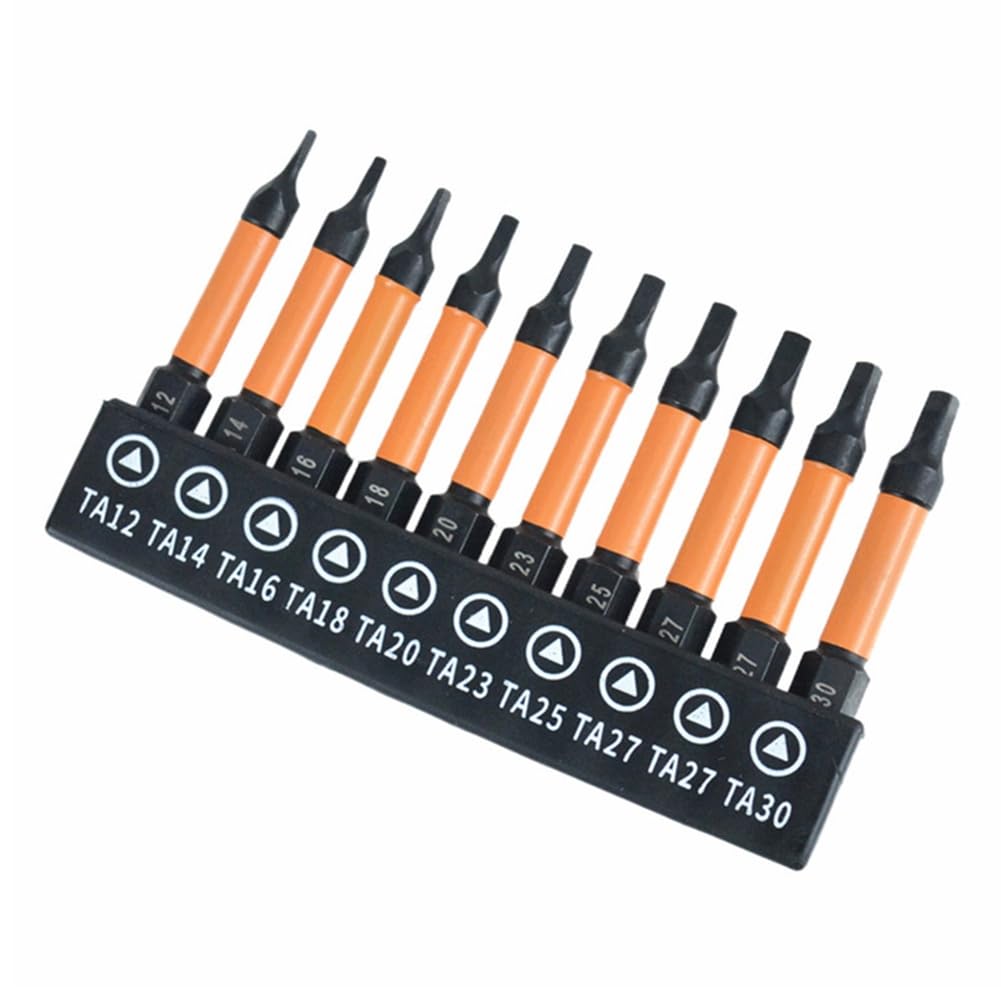 Aundhegrtt As Shown Ta12-30 Magnetic 1/4" Hex Shank Screwdriver Bit, 10 Pieces Bit Set, Head Drill Bit Set Length