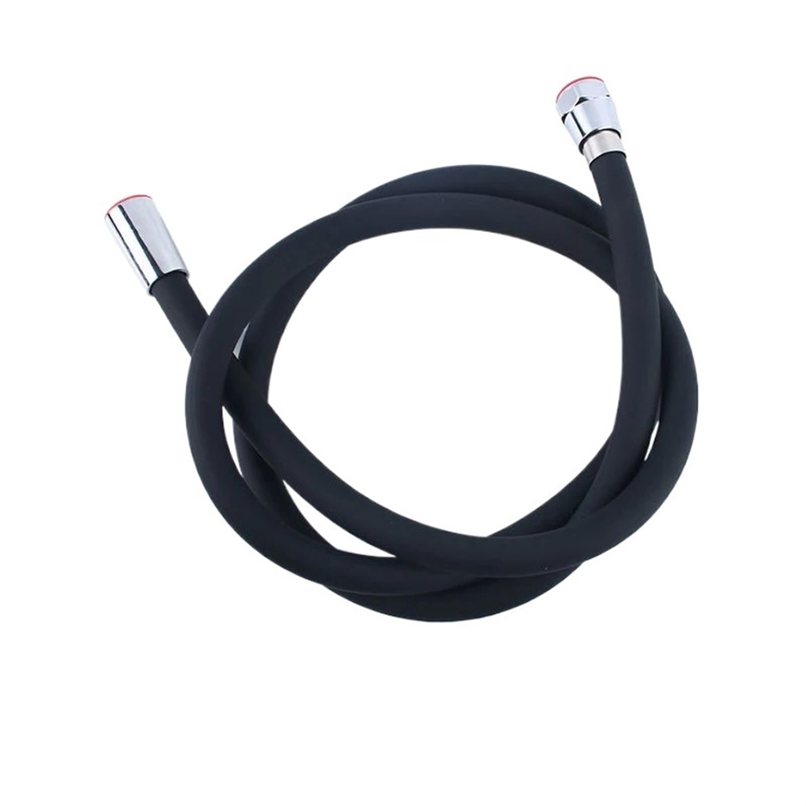 Shower Hose 1.5/2M Silicone Flexible Shower Hose Anti-Winding Extension High Pressure Pipe Showerhead Tube Bathroom Faucte Accessorie(Black 1.5m)
