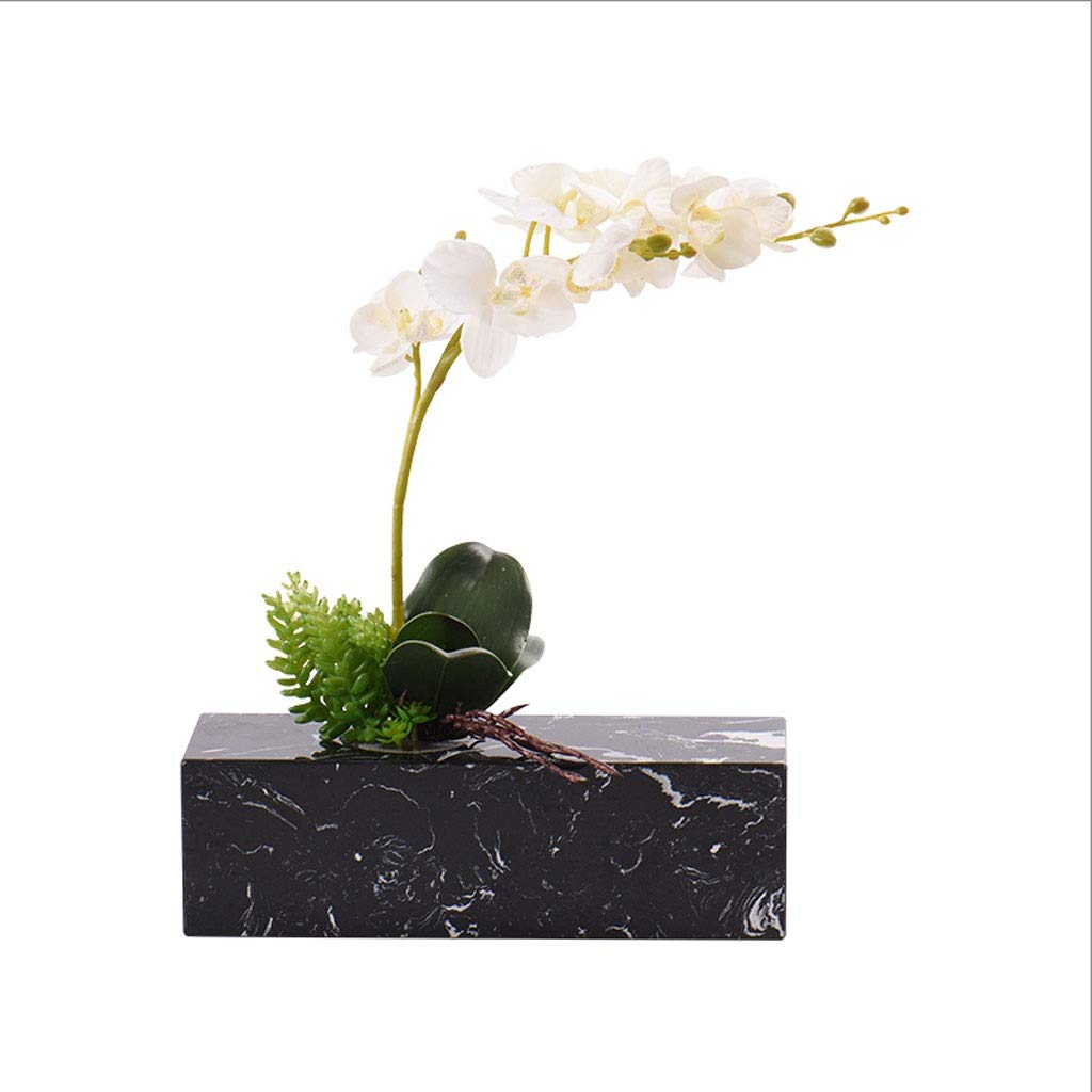MYUYEE Small Vase Light Luxury Marble Artificial Floral Artificial Butterfly Orchid Porch Artificial Bonsai Hotel Home Decoration