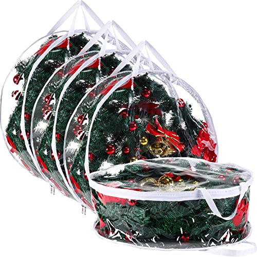 Shappy 4 Pieces Clear Christmas Wreath Storage...