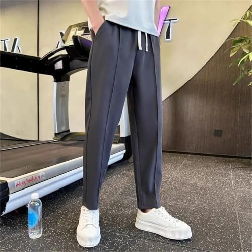 Men's Cropped Trousers Long Plus Size Big Slacks Aesthetic Polyester Harajuku Pants2