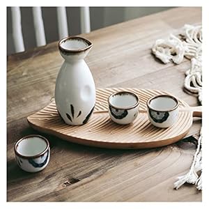 Japanse keramische wijnset hotel restaurant kleine wijn set bar tool sake flagon vader’s cadeaus (Color : White, Size : 1 set)