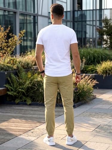 Image of ANNI Designer Men Cargo Pants Cotton Solid | Cargo Pants for Men | Mens Cargo Trouser | Multi Pocket Cargo Pant Regular Fit | Casual Stylish Bottom Wear for Mens Comfortable Clothing