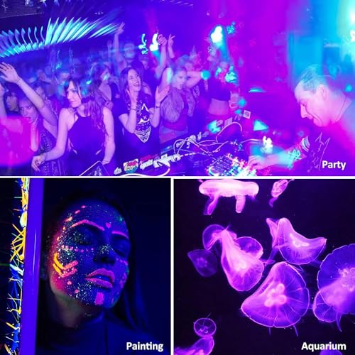 3 Pack 150W LED Black Lights, Blacklight Flood Light Outdoor with Plug and Switch, IP66 Waterproof for Dance Party, Glow in The Dark, Halloween Lights, Body Paint, Fluorescent Poster - Image 4