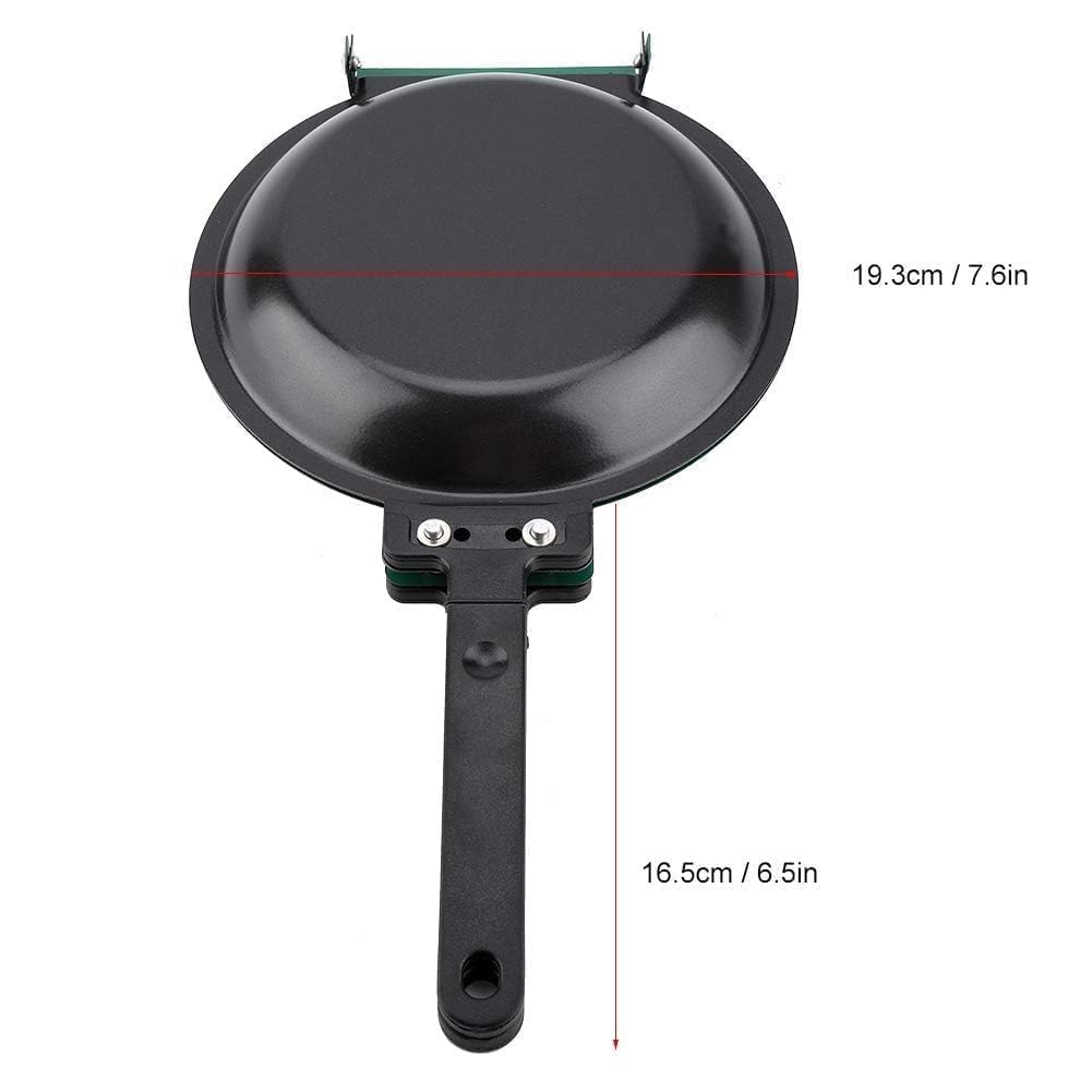 Agatige Padella doppia per frittata, Padella doppio grill rotonda effetto fornetto, Rivestimento in ceramica antiaderente a doppia faccia Padella antiaderente Pancake Maker