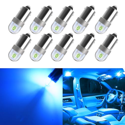 AUXLIGHT BA9S BA9 1895 1891 53 57 64111 3893 47830 Error Free LED Bulb, Super Bright 3030-SMD Interior Car Bulbs Replacemet for Dome Map License Plate Glove Box Lights (Ice Blue, Pack of 10)
