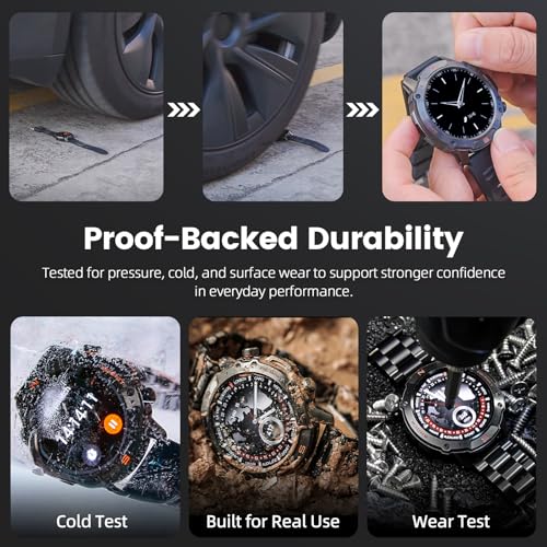 Image of Rugged Smart Watch for Men, 5ATM Waterproof, 170+ Sports Modes, 1.43 inch AMOLED Round Health Fitness Tracker Watch, Tactical Military Smartwatch Compatible with iPhone Android, Stainless Steel Metal Band