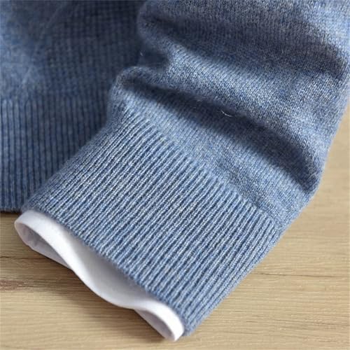 Dcvmvmn Men's Half High Collar Cashmere Sweater Pullover Middle Aged Solid Jacquard Winter Warm Casual Sweater3