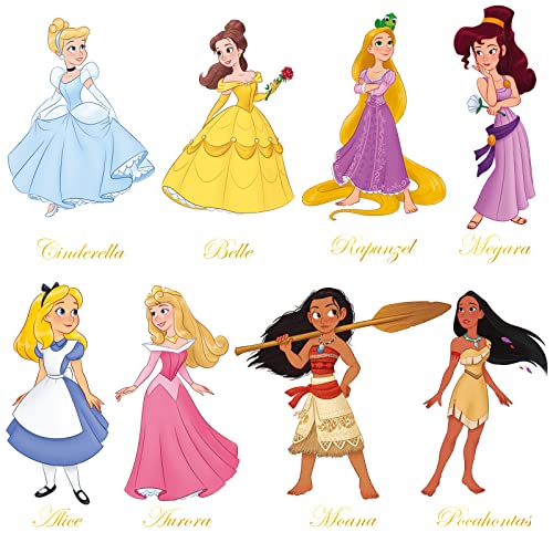Image of decalmile Princess Wall Stickers Mermaid Ariel Snow White Wall Decoration for Girls Baby Kids Nursery