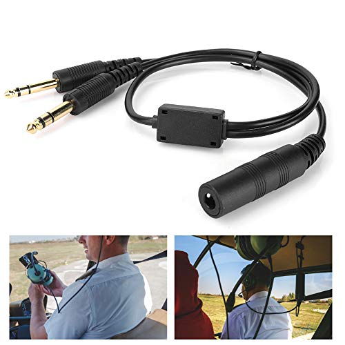 Linha de microfone de 60 cm U174 para adaptador de fone de ouvido de aviação geral para ASA
