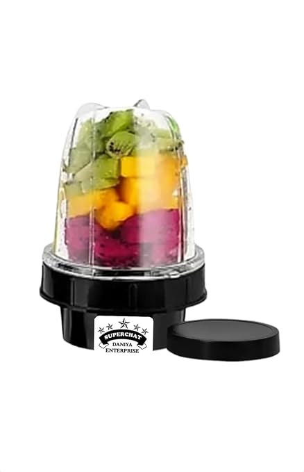 Superchat Bullet Mixer Juicer Jar, 350ml Capacity, ABS Plastic Construction (Black)