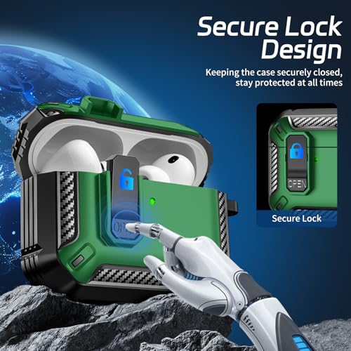 Image of for AirPods Pro 3 Case (2025 New), Secure Lock Cases Cover with Cleaning Kit & Keychain Compatible with Airpods Pro 3rd Generation Case for Men Women, Powerful Drop Protection