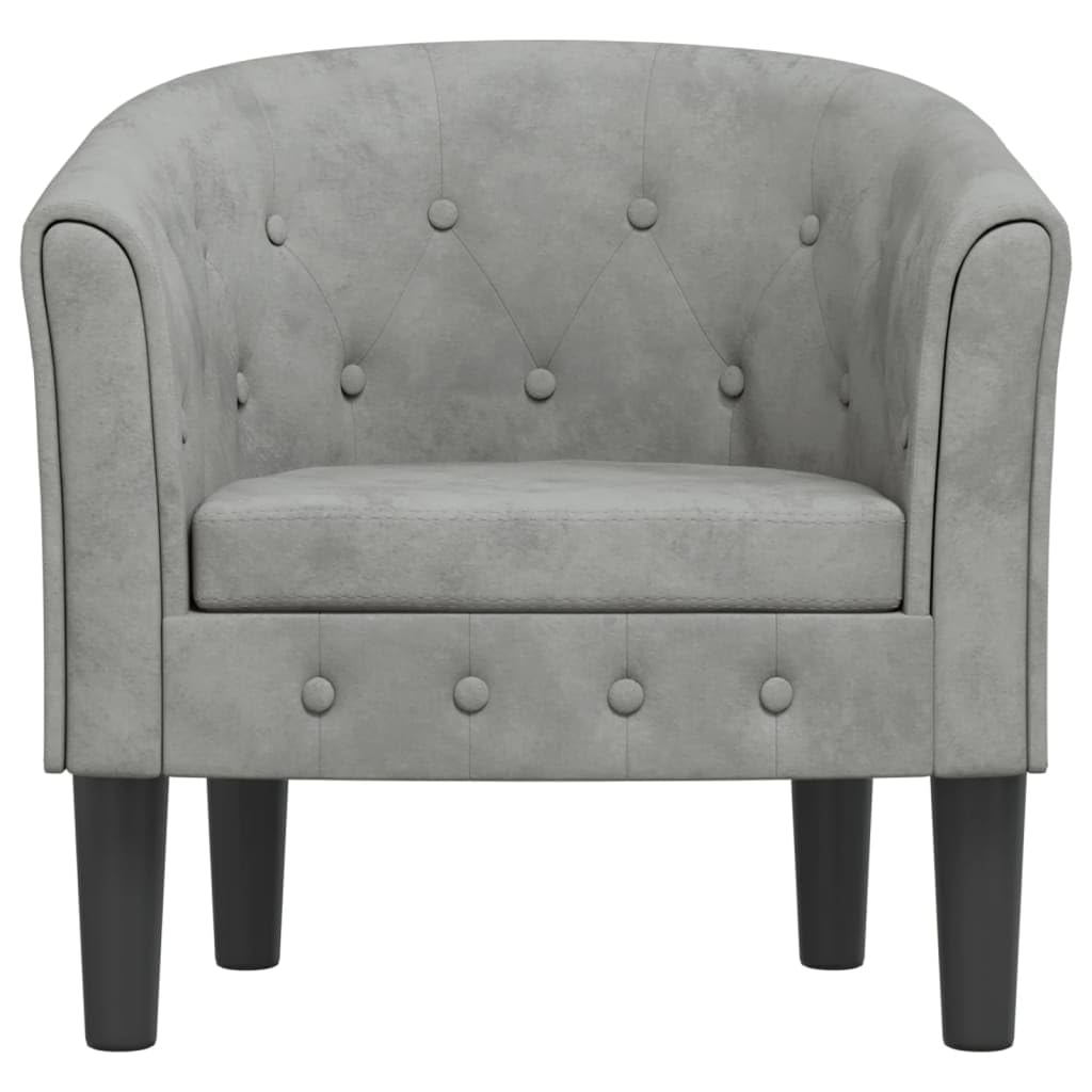 Cocktailsessel Clubsessel mit Hocker Loungesessel Sessel Samt Lesesessel Kleiner Ruhesessel Bürosessel Retro Einzelsessel Sessel mit Fußhocker Dunkelgrau