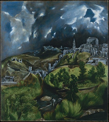 Get Custom Art EL Greco - View of Toledo, Poster Art Print Wall Decor - Size 24x26 Inches