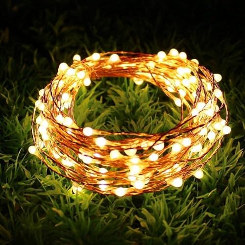 Image of HashWOW Copper Fairy String Lights 5M - USB Powered Decorative LED Wire Lights for Bedroom, Party, Garden & Wedding Decor (Warm White)