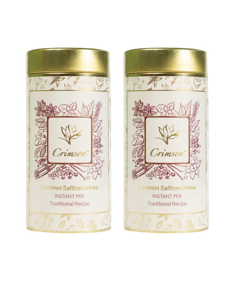 Kashmiri Kehwa (Qahwa) Kesar tea - Kashmiri Saffron Kehwa - Zafran Kahwa Pack of 2 (200gm each) - Crimson Qahwa