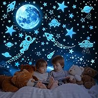 Glow in The Dark Stickers 1199pcs Luminous Stars Moon Rocket and Planets Wall Stickers for Ceiling Or Walls,Glow Brighter and Longer Perfect for Girls Boys Kids Bedroom Living Room Decoration
