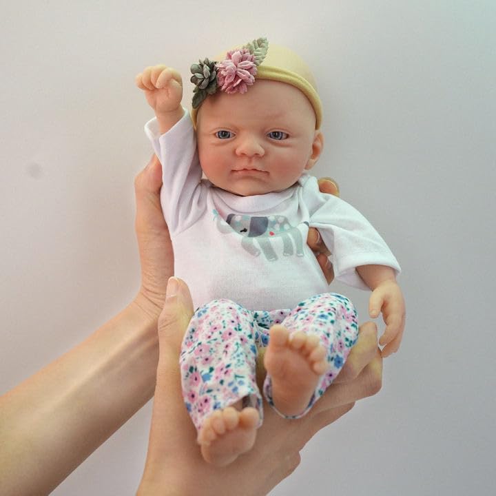 Mire & Mire Muñeca Reborn Silicona 30 cm niña miniatura 5