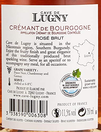 Cave de Lugny Crémant de Bourgogne Brut Rosé (1 x 0.75l)