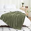 Puncuntex Flannel Fleece Throw Blanket Olive Green 50"×60" #3