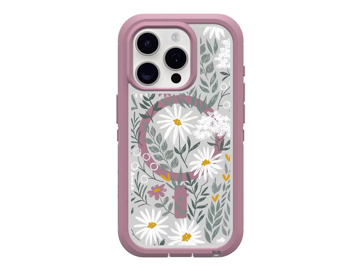 OtterBox Schutzhülle für iPhone 15 Pro (nur) – Defender Series XT transparente Schutzhülle – Orchid Advice (transparent/lila) – Bildschirmlos, robust – Lanyard-Befestigung – Keine