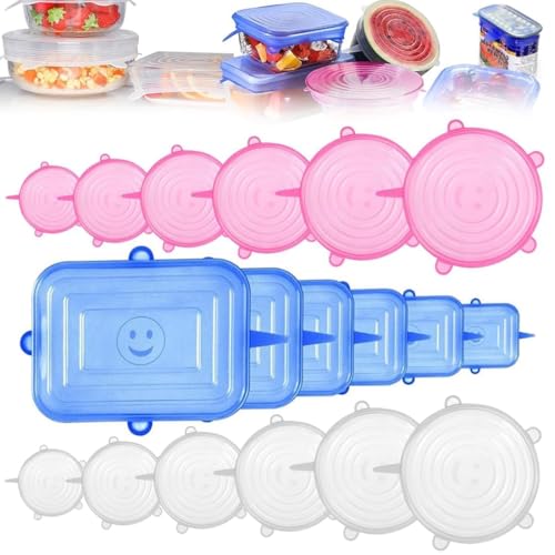Bangbobi Lot de 18 couvercles en Silicone Extensibles, couvercles Extensibles en Silicone...