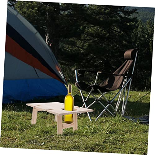 Table à vin extérieur portable en bois, support stable et compact - 3