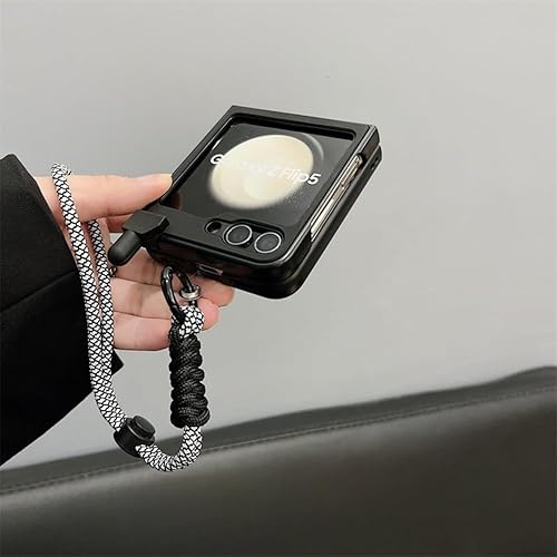 Miniatura 3 de Funda para Galaxy Z Flip 5 para niñas con diseño 3D de policarbonato duro, diseño retro divertido para Samsung Z Flip 5, estilo de teléfono negro,