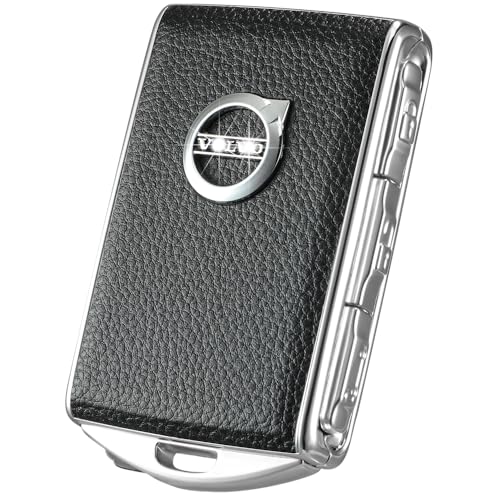 Car Key Fob Cover for Volvo XC90 XC60 XC40 S60 S90 V90 Zinc Alloy Frame Leather Surface