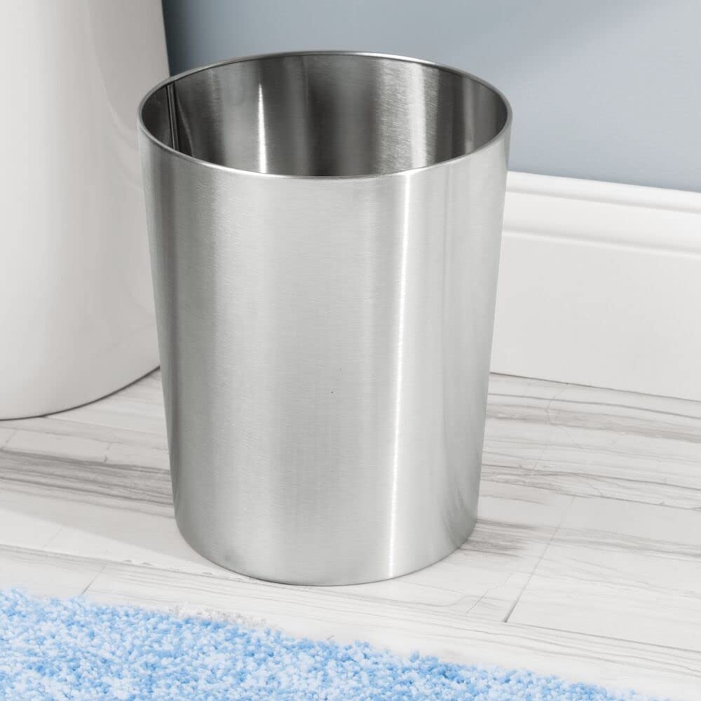 mDesign Stainless Steel Trash Can - Small & Stylish -2