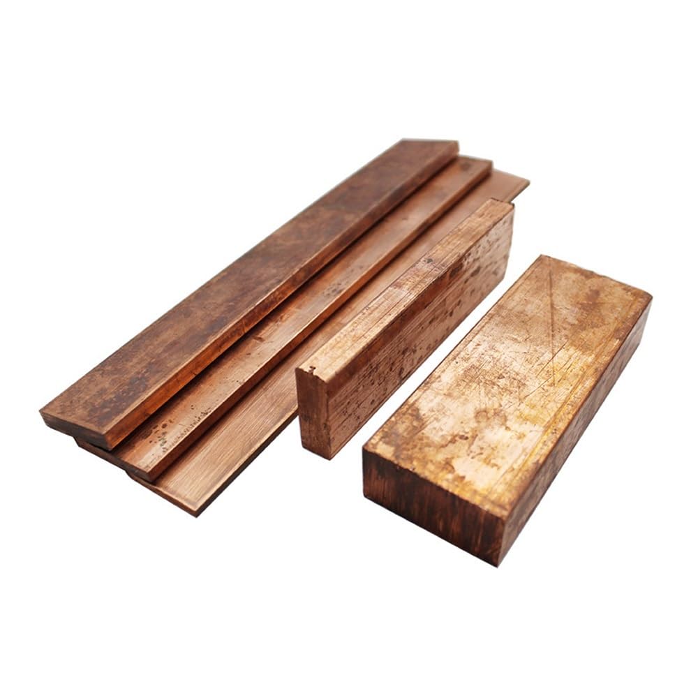 Copper Flat Bar Plate, Length 100mm to 500mm Solid Copper Flat Bar, Thickness 0.8mm to 8mm Copper Flat Bar Blank 1pc(2x10x200mm)