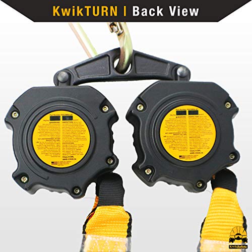 Image of KwikSafety - 6' COBRA Web Twin-Leg Self Retracting Lifeline [NO Tangle Web] Class 1 Retractable SRL Lanyard ANSI OSHA