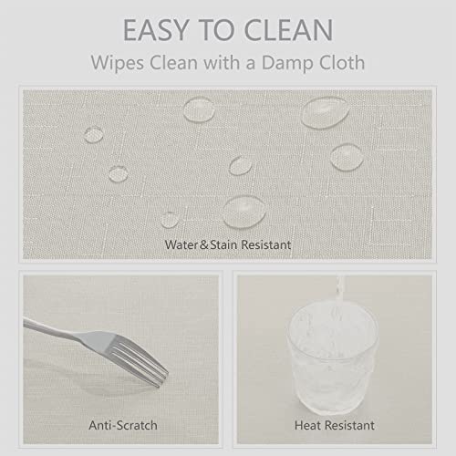 Veblandy Rectangle 6 Feet Tablecloth 60X104 Inch Linen Textured Table Cloth Stain And Wrinkle Resistant Washable Polyester thumb #3