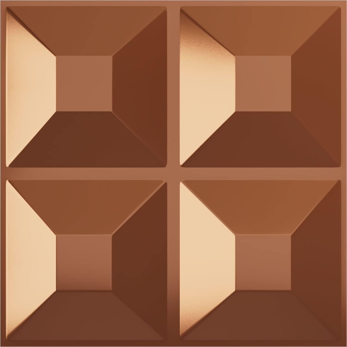 Ekena Millwork 11 7/8W x 11 7/8H Swindon EnduraWall Decorative 3D Wall Panel, Copper (12-Pack for 11.76 Sq. Ft.