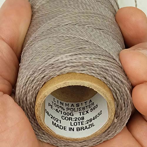Linhasita Waxed Thread 100 g / 170 m Polyester 1 mm Thick Macrame, 30 Colours grey - Image 4