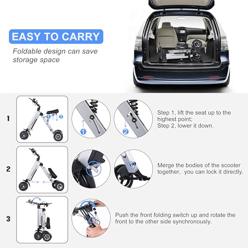 TopMate ES33 Powered Mobility Scooter 3 Wheels Foldable