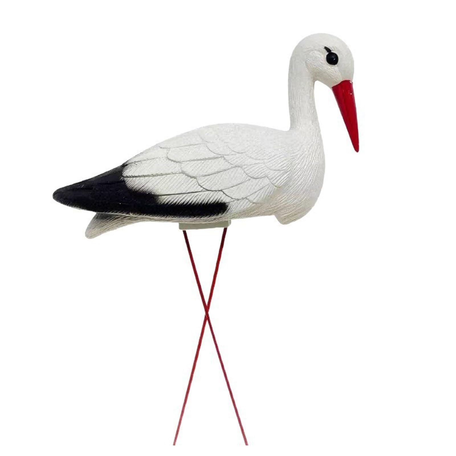Glifora Garden White Bird Statue - 23.6" Long Leg Standing Bird Sculpture, Decorative Resin Ornament for Outdoor Pond, Yard and Lawn