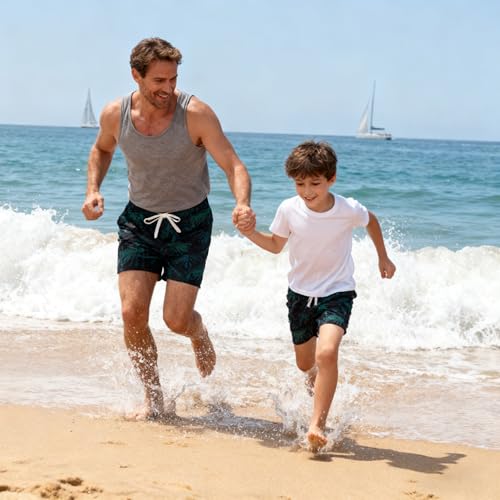 Image of Cozople 7-16T Teen Boys Swim Trunks Quick Dry UPF 50+ Swimwear Bathing Suit for Big Boys Beach Swim Boards Shorts